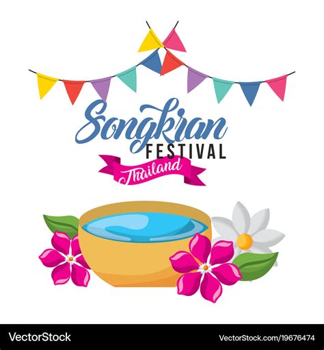 Songkran Festival Thailand Greeting Card Vector Image