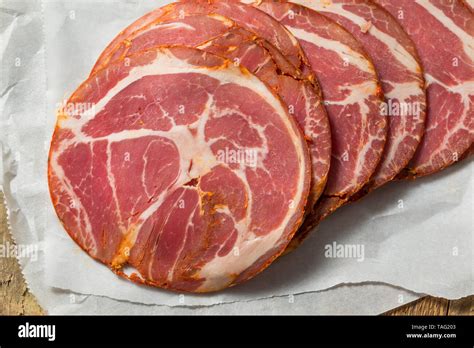 Organic Italian Capocollo Deli Meat Ready To Eat Stock Photo Alamy