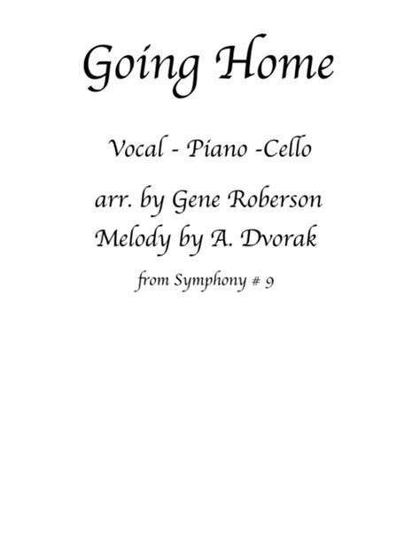 Going Home Cello Solo Dvorak by Antonin Dvorak - Small Ensemble ...