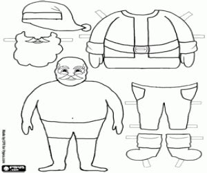 Santa Claus, dress up game coloring page printable game