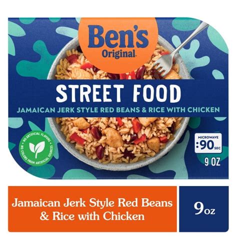 Ben S Original Street Food Jamaican Jerk Style Red Beans And Rice With Chicken 9 Ounces And