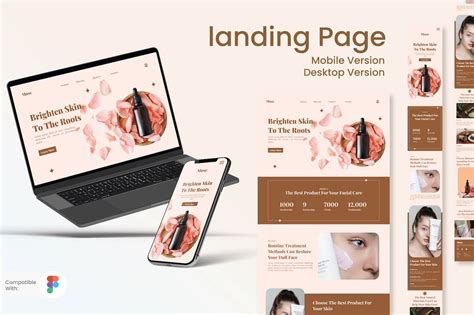 护肤美容网站响应式设计着陆页主页模板 Skincare Landing Page 设计小咖