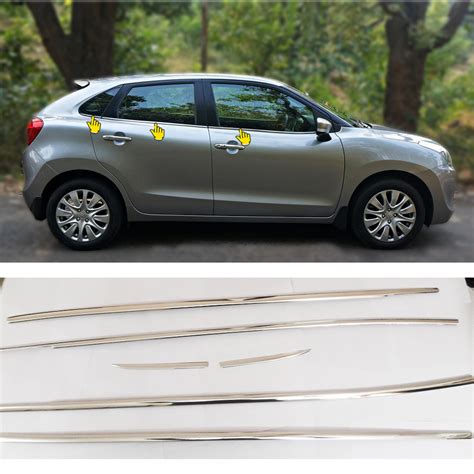 Maruti Suzuki Baleno Lower Window Chrome Garnish Trims Set