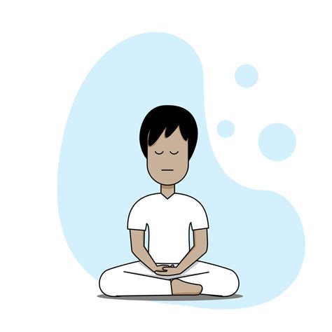 Hombre Meditar Dibujos Animados 15642288 Vector En Vecteezy