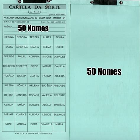 Nomes Que Mais Saem Em Rifas De 50 Branca - 4 Cartela de Rifas 50 + 100 + 150 + 200 Nomes | Shopee Brasil