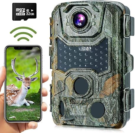 Crenova Wildkamera K Mp Mit Gb Microsd Nm Ir Leds Bluetooth