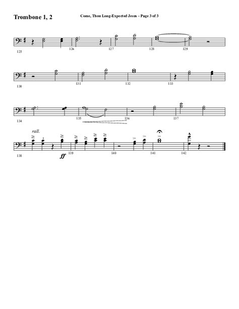 Come Thou Long Expected Jesus Choral Anthem Satb Trombone Sheet Music