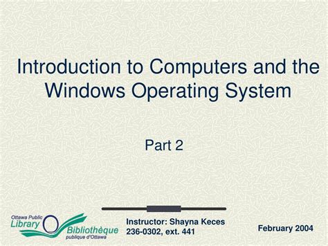 Ppt Introduction To Computers And The Windows Operating System