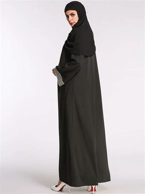 Casual Muslim Abaya Lace Maxi Dress Ethnic Cardigan Long Robe Gowns