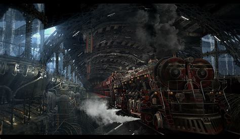 Hd Wallpaper Sci Fi Steampunk Train Wallpaper Flare