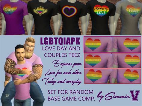 SimmieV S Simmie V S LGBTQIAPK Love Day Teez Love Days Sims Sims 4