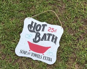 Hot Baths Sign Etsy