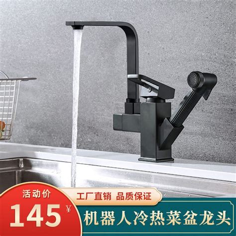 Copper Kitchen Sink Pull Out Faucet Black Kitchen Single Hot And Cold Dual Purpose Stainless