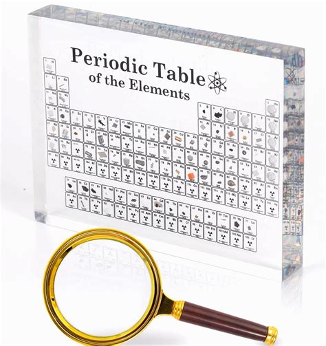 Buy Generic Periodic Table With Real Elements Inside Acrylic Science