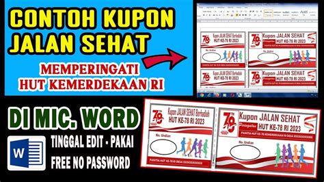 Contoh Kupon Undian Jalan Sehat Peringatan Hut Ri No Password Youtube