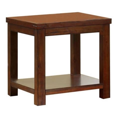 Benjara 22 Square Modern Wood End Table With Open Bottom Shelf In Brown