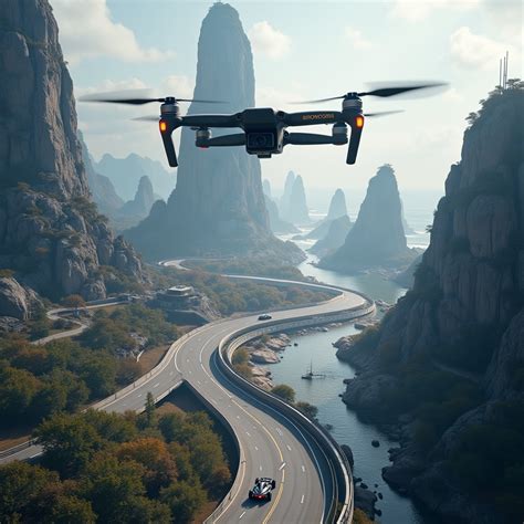 Drones Over Futuristic Flyover Stable Diffusion Online