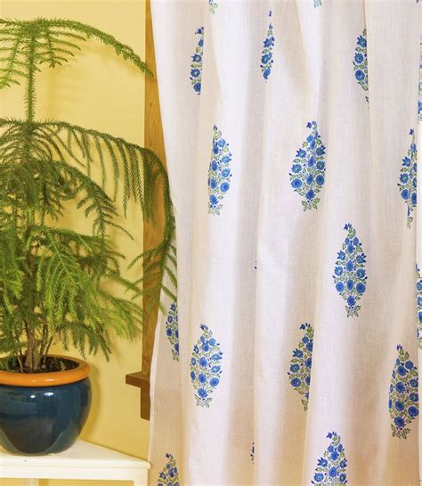 Blue And White Patterned Curtains