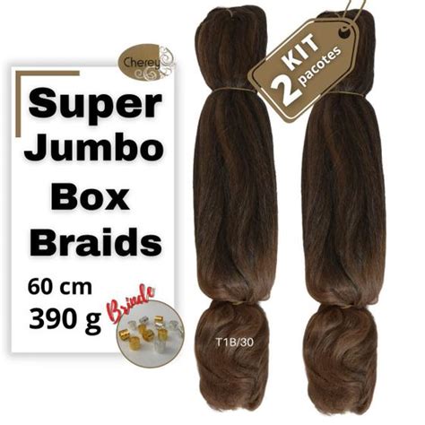 Kit Super Jumbos Cherey Cor T B Preto Loiro Escuro Gramas