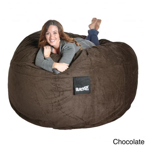 Slacker Sack 6 Foot Round Corduroy Microfiber Suede And Memory Foam Giant Bean Bag Chair