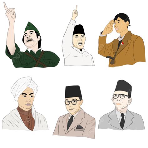 Paket Ilustrasi Pahlawan Indonesia Pahlawan Indonesia Indonesia Bahasa Indonesia Png