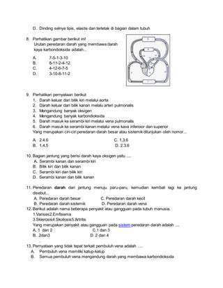 SOAL IPA SMP BAB6 STM PEREDARAN DARAH IPA8 S1 Doc