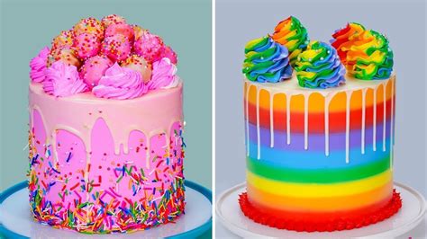 So Yummy Colorful Cake Tutorials Awesome Rainbow Cake Decorating