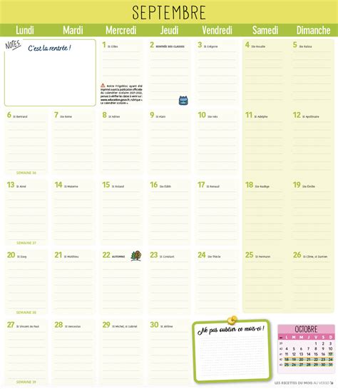 Frigobloc Mensuel Calendrier D Organisation Familiale Par Mois