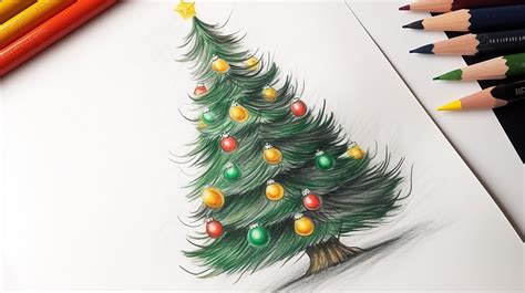 Fond Comment Dessiner Des Sapins De Noël Avec Des Crayons De Couleur