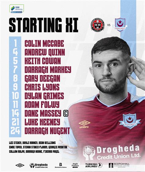 Drogheda United Fc On Twitter Your Drogheda United Starting Xi To