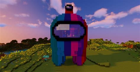 Minecraft Among Us Statue House Rainbown 🌈 Minecraft Map