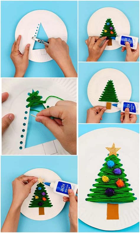 Diy Christmas Tree Paper Plate Craft In Xmas Crafts Preschool