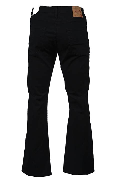 Mens Bootcut Jeans Black Jeans Stretch Indie Retro 70s Lc20 Lcj Den