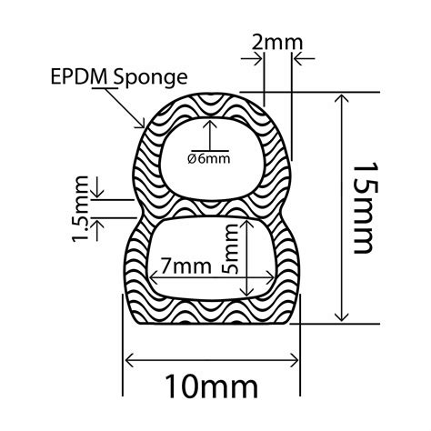 EPDM Sponge Door Seal 10mm X 15mm RUBBERSMART CO UK