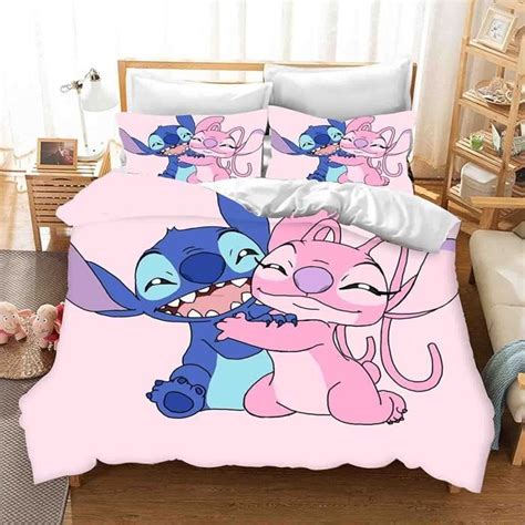 Zhmao Housse De Couette Lilo Stitch Literie Pour Enfants Impression