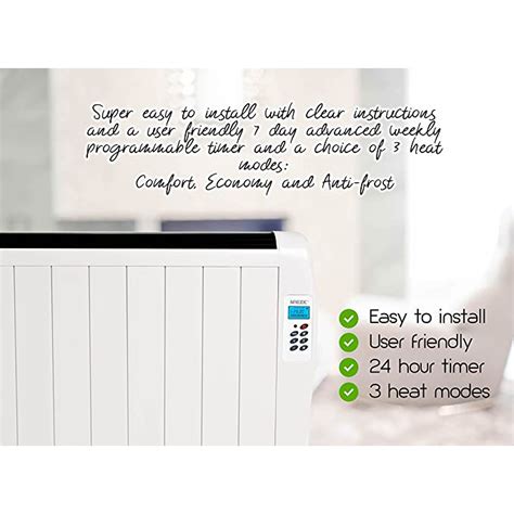 Aluminium Electric Panel Heater Radiator With Timer Thermostat And Remote