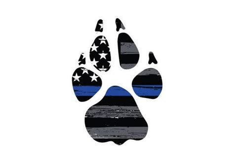 Thin Blue Line K9 Paw Print Vehicle Decal Vinyl Decal Law