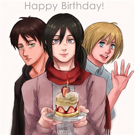 Attack On Titan Happy Birthday Mikasa Ackerman By Edline02 On Deviantart Anime Happy