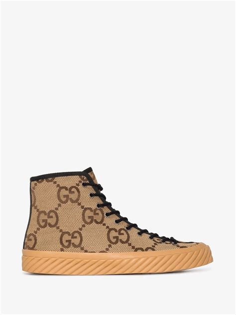 Gucci Brown Tortuga Gg Canvas Sneakers Lyst