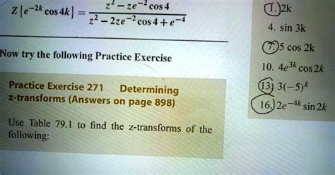 SOLVED 2 E 2k Cos 4k Ze 2 Cos4 2ze 2 CoS 4 E Uzk 4 Sin 3k D5 Cos