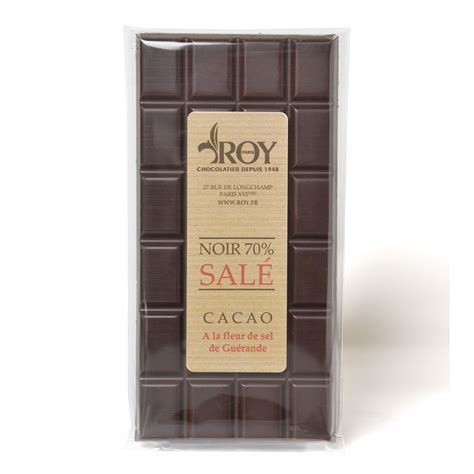 Tablette de chocolat noir 70 à la fleur de sel ROY chocolatier