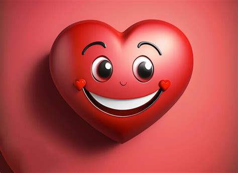 Premium Ai Image Smile Red Heart On Red Background World Smile Day