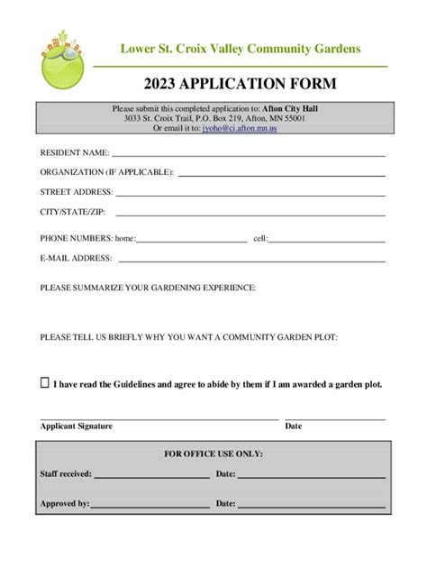 Fillable Online 2023 APPLICATION FORM Afton MN Fax Email Print