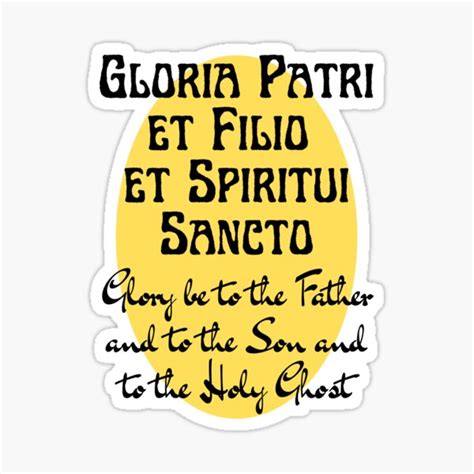 Gloria Patri Latin English Glory Be To The Father Sticker For Sale By