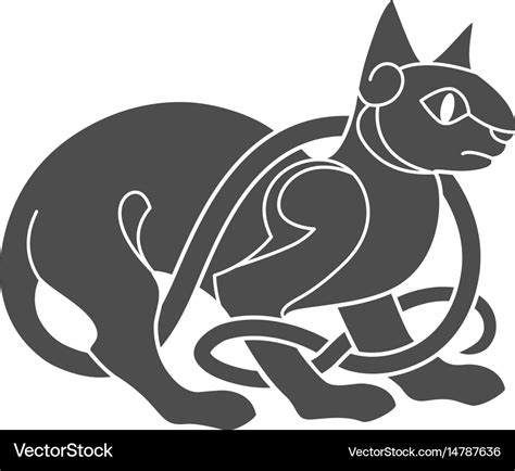 Ancient Celtic Mythological Symbol Cat Royalty Free Vector