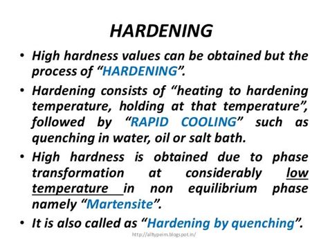 Hardening process