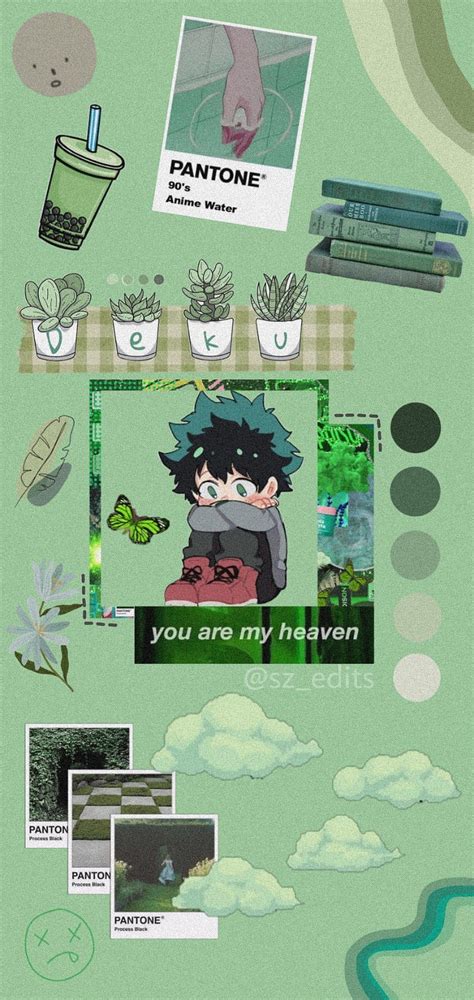 Deku Boku no hero. Cute green aesthetic, Green aesthetic, Aesthetic ...