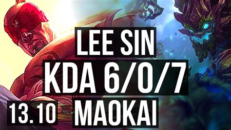 LEE SIN Vs MAOKAI JNG 6 0 7 1 2M Mastery 400 Games Dominating