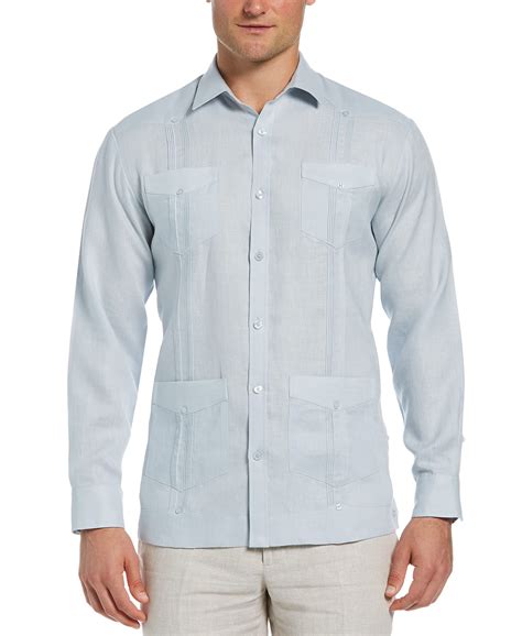 Cubavera Mens Long Sleeve 100 Linen Guayabera Shirt Buy Online In