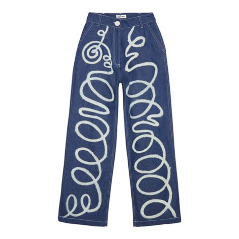 Each Pant Is Hand Bleached In House With A Meandering Doodle Across